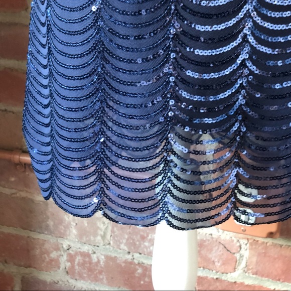 Chelsea & Violet Blue Sequin Scallop Hem Dress - Picture 4 of 8